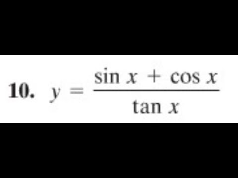 Find The Derivative Of Y Sin X Cos X Tan X Youtube