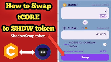 How to swap tCORE to other tokens | ShadowSwap Token in Metamask wallet | Satoshi CORE Mining update
