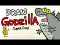 Draw godzilla using the letter e drawingideas godzilla