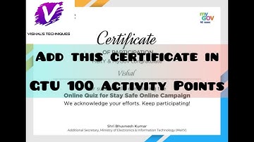 Quiz | Stay Safe Online Campaign | GTU 100 Activity Points | Technical Quiz | Till 15/12