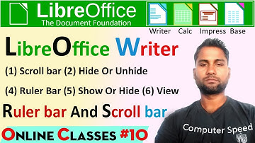 writer scorll bar and ruler bar | writer rule | writer scroll bar |libreoffice | writer on/off rule|