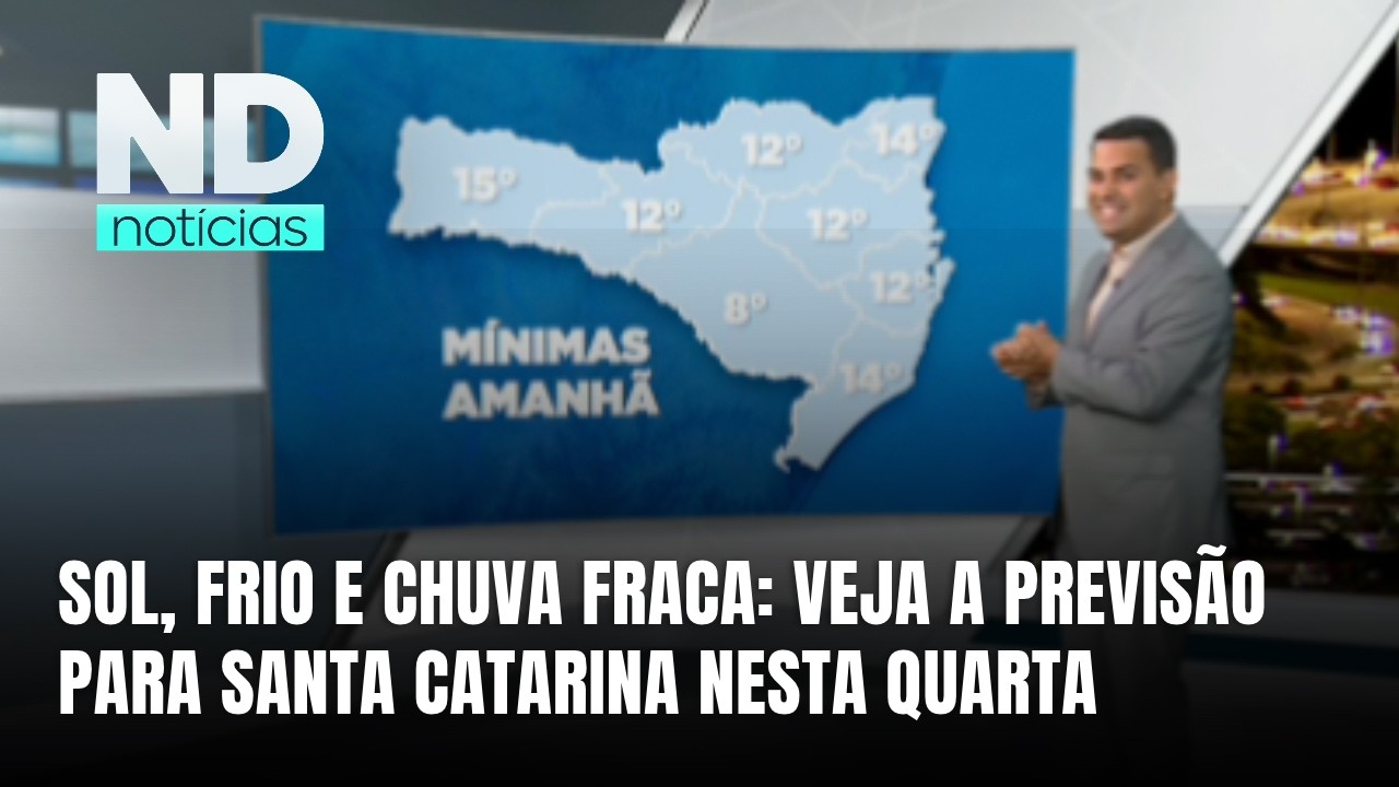 Previsão para SC indica sol, temperaturas baixas e chuva fraca em áreas do Estado