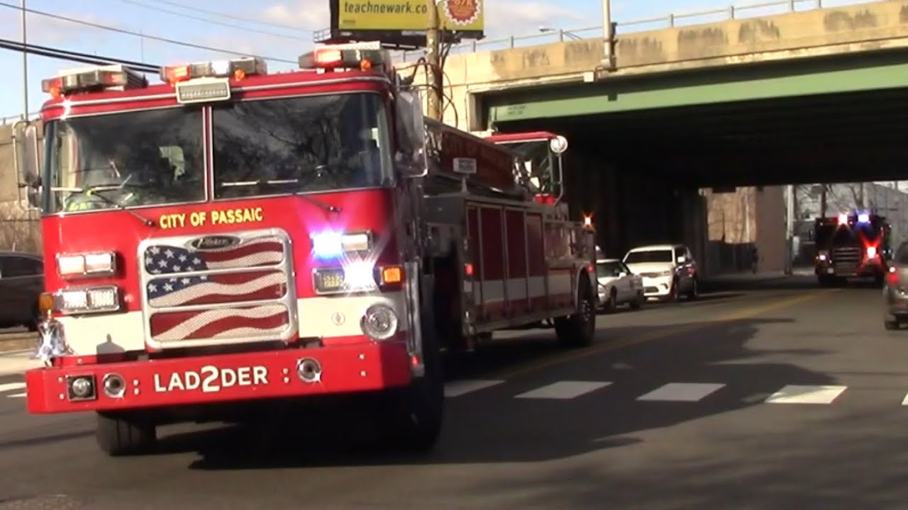 Passaic Fire Department Engine 3 Ladder 2 And Engine 2 Responding 3-26-25