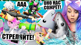 картинка: ВЫЖИВАНИЕ НА ЕДИНОРОГЕ ОТ ОГРОМНОЙ АКУЛЫ! Roblox SharkBite