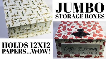 12x12 PAPER STORAGE BOX!! MAKE THESE EASY CRAFT STORAGE BOXES! ⭐️12x12 PAPER STORAGE⭐️ YEP! 12x12!!!