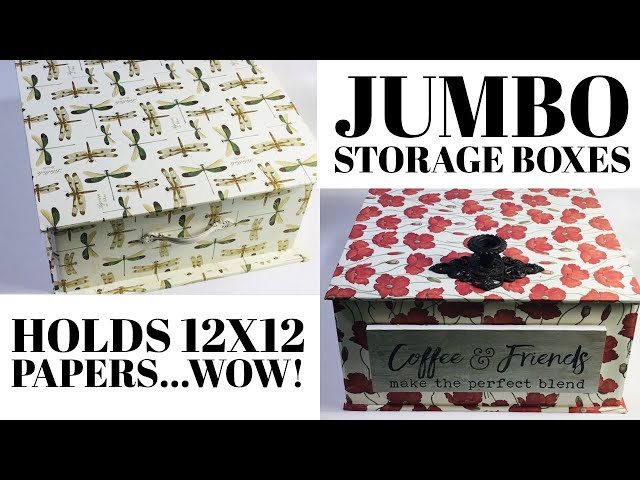 12x12 PAPER STORAGE BOX!! MAKE THESE EASY CRAFT STORAGE BOXES