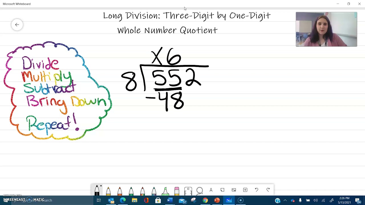 Long Division: Three Digit By One Digit Example 2