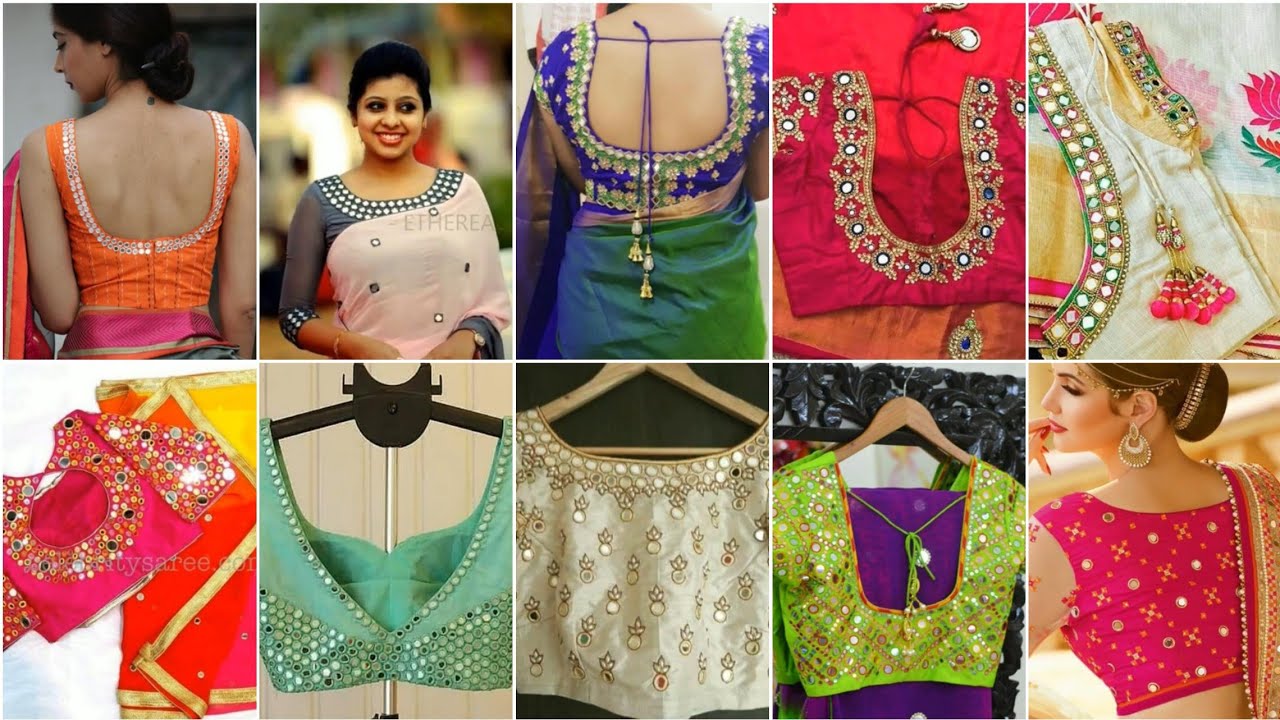 Latest mirror work blouse designs for sarees | mirror blouse new collection 2020