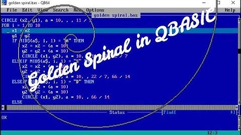 Drawing Golden Spiral in QBASIC