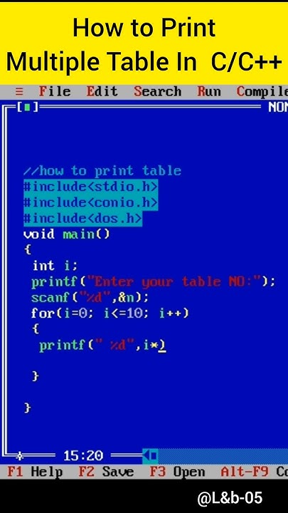 HOW TO PRINT Multiple Table In C/C++ #45 #coding #programming #viral # ...