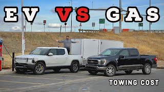 Towing With An Electric Truck  Is It Cheaper Than Gas? Rivian R1T vs Ford F150 PowerBoost