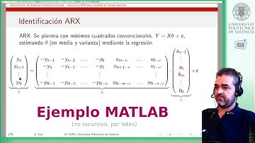 Identificación de modelos discretos ARX por mínimos cuadrados no recursivos: ejemplo MATLAB