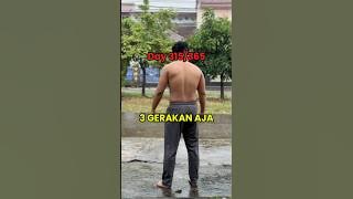 Day 315/365🔥hujan nambah aura ganteng😜#3GerakanAja #homeworkout #calisthenic #viralshorts