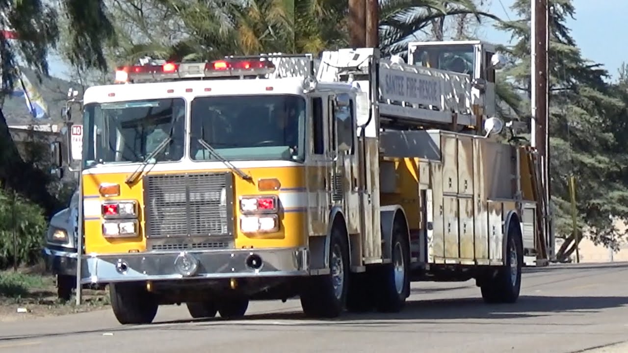 Santee Fire T4 & Lakeside Fire M2 Responding - YouTube