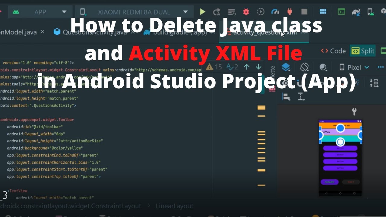 How to delete java class and activity xml file in android studio two ...