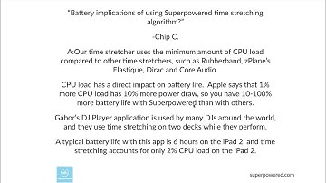 iOS and Android Time-stretching, pitch-shifting audio algorithms implications on power consumption?