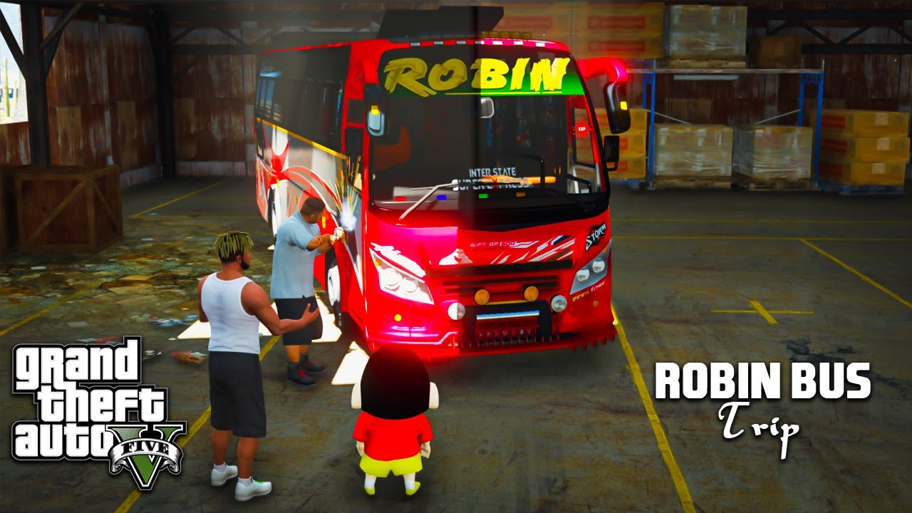 Gta 5: Franklin & Shinchan Going Luxury Trip with Robin Bus inGta 5.!As Gaming Malayalam