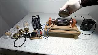 Dynamotor rotor DC AC motor generator converter, demonstration