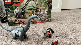 LEGO Jurassic World: Rebirth Raptor & Titanosaurus Tracking Mission building part one