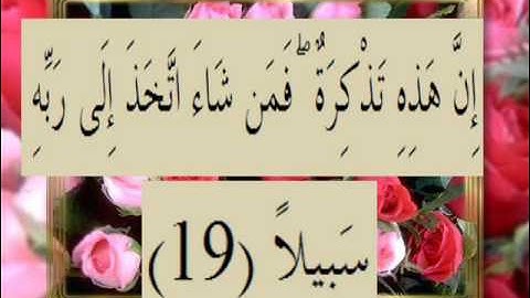 القران الكريم سورة المزمل الاية 19
