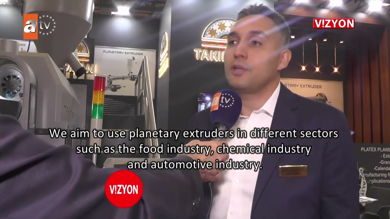 Video interview with Barış Eyigöz discussing Takımsan PLATEX planetary roller extruder technology