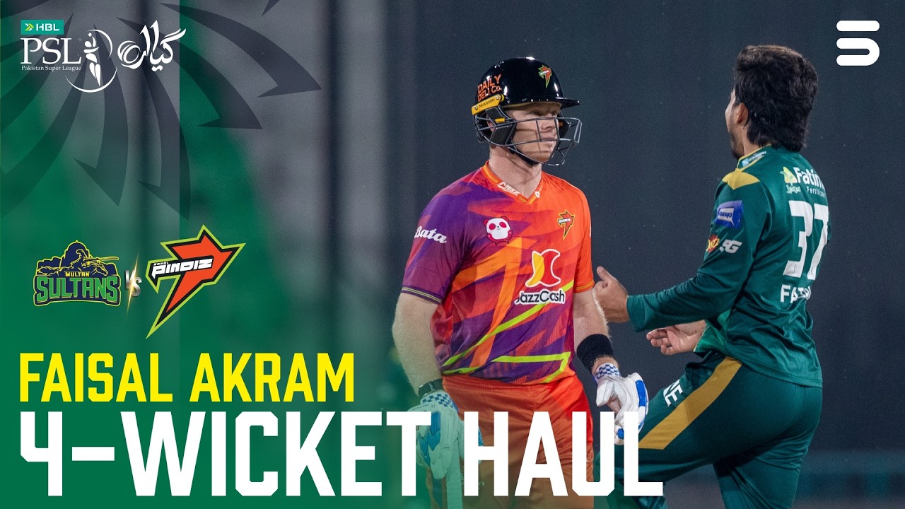 Akram Rta Multan Faisal Akram 4 Wicket Haul | Multan Sultans vs Rawalpindiz | Match 14 ...