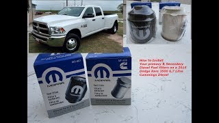 2015  Dodge Ram 3500 Cummings 6.7 Liter Diesel fuel Filter change Video