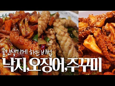 낙지,오징어,주꾸미 3종세트 손질법까지 싹