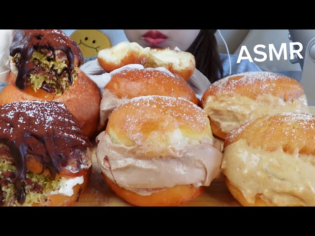 ASMR クリームたっぷりドーナツ 🍩 creamy doughnut eating sounds