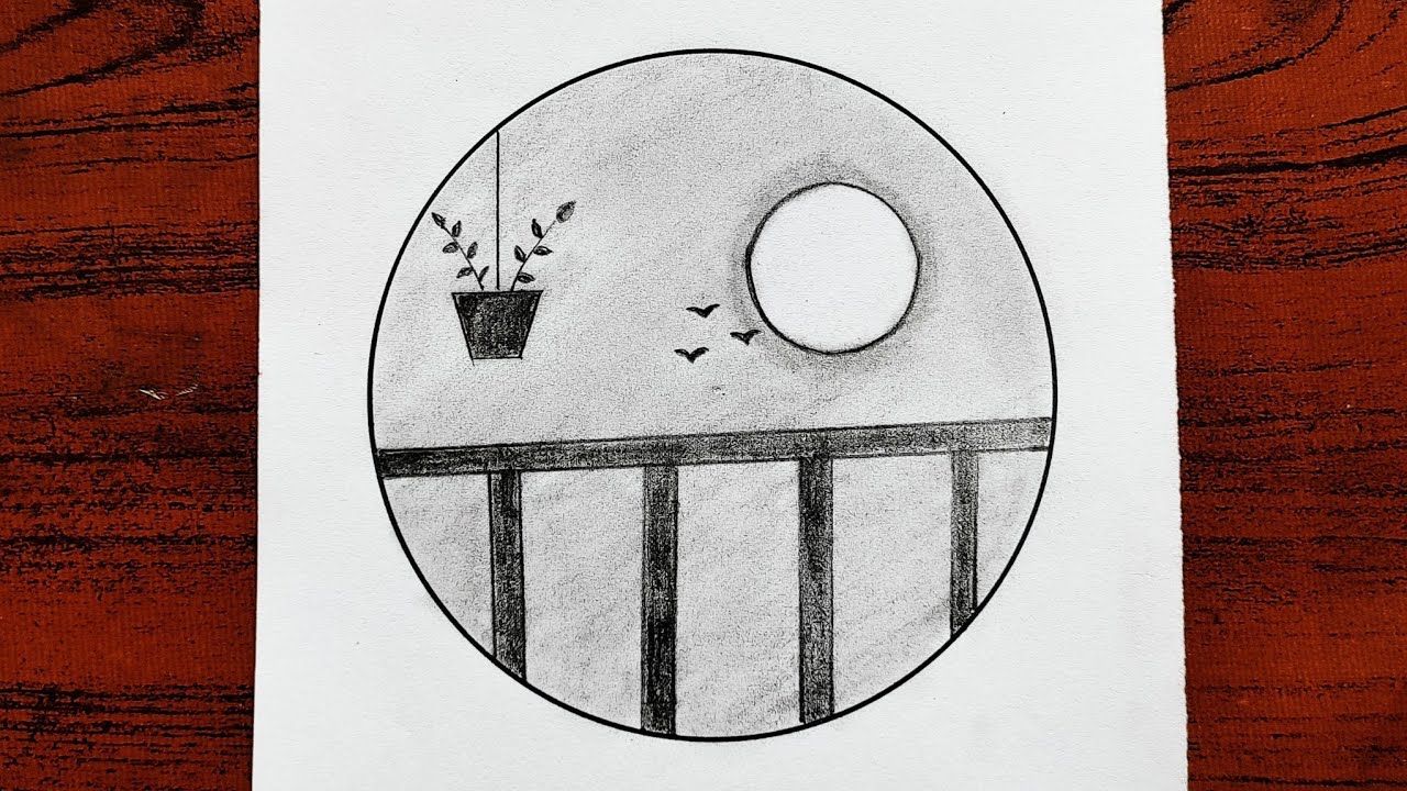 Circle drawing |Beautiful scenery drawing |Draw with Reya