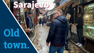 Walking the streets of Old Town Sarajevo.
