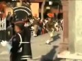 Wagha border indian soldier slipped very funny pakistan and india seemab53yahoocom  flv