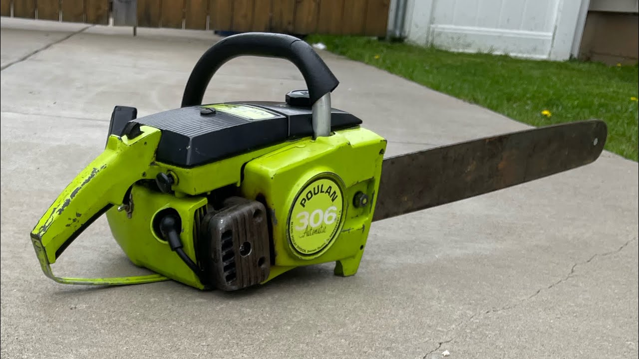 Poulan 306 start up old video - YouTube