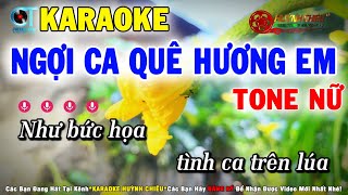 Karaoke Ngợi Ca Quê Hương Em Tone Nữ Nhạc Sống (Cha Cha Cha) | Karaoke Huỳnh Chiêu