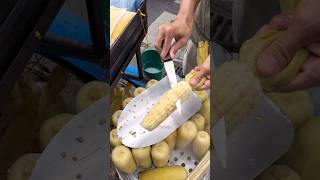 Hot Steamed Corn Cutting Skill - Fruits Cutting Skill