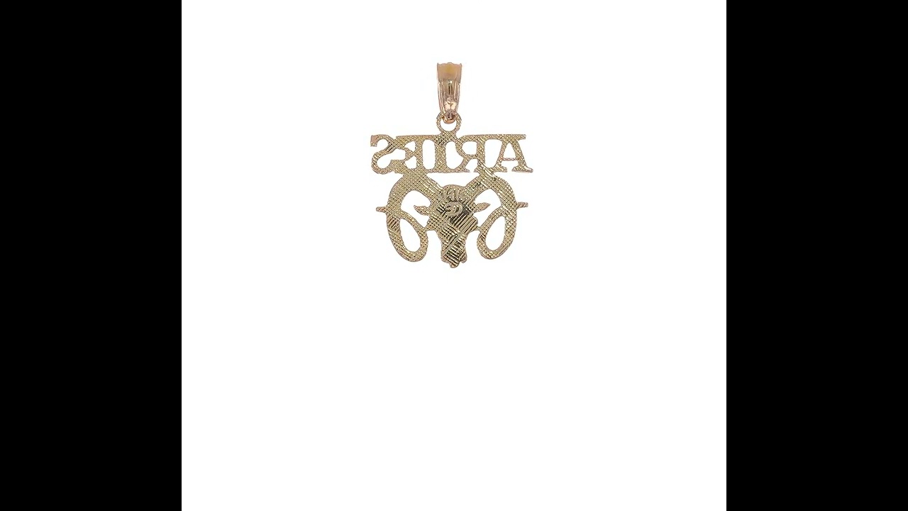 14k Real Solid Gold Zodiac Birth Symbol Pendant Charm