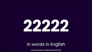 How to write 22222 in words