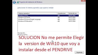 No me permite Elegir la  versión de Win10 que voy a instalar SOLUCION by SERVICIOS TECNICOS EN SISTEMAS 41 views 6 months ago 5 minutes, 21 seconds