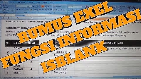 Tutorial Exel | Fungsi Informasi Isblank