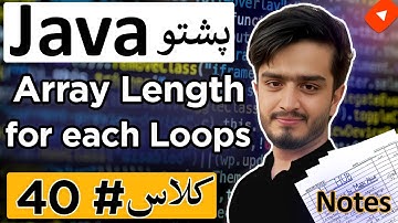 Array Length, Displaying Arrays & For Each Loop | Java Pashto Course for Beginners