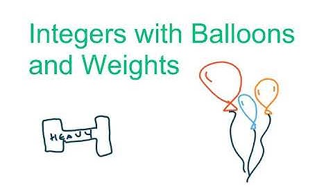 Teacher Strategy: Integers with Balloons and Weights