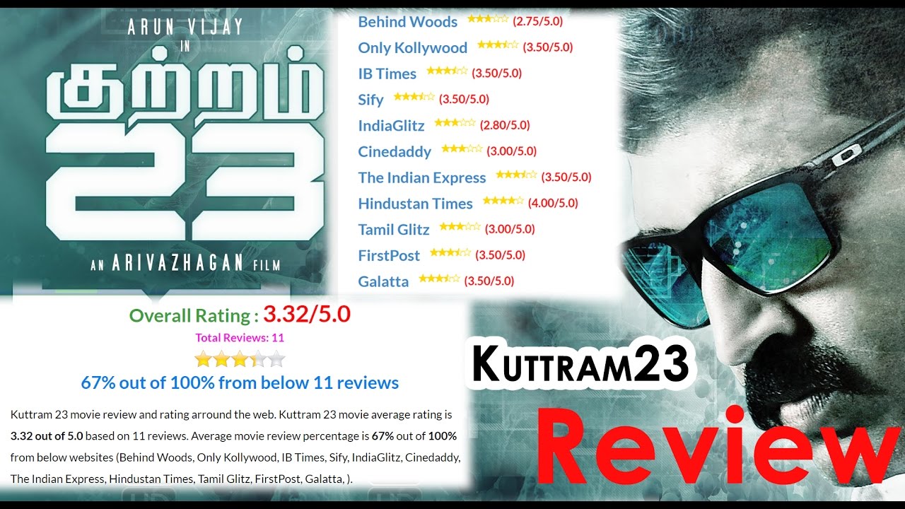 Kuttram 23 Movie Review By Aakash Arun Vijay Arivazhagan