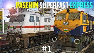 Paschim Express Train Journey in IR-MSTS | Indian Railways - PC FHD GamePlay