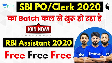 SBI PO/Clerk 2020 | RBI Assistant 2020 | Use Code "WIFIAVP10" GET 10% OFF | Join Now