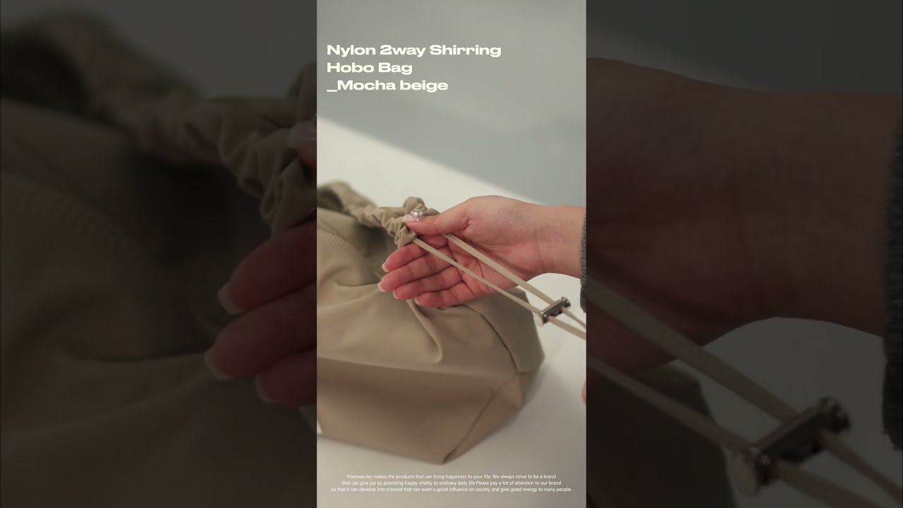 ★masmarulez★ Nylon 2way shirring hobo bagMocha beige Nylon 2way shirring hobo bag _ Mocha beige : Masmarulez
