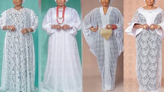 200+Latest White Lace Boubou & Kaftan Long Maxi Dress Styles For Ladies. screenshot 5