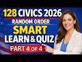 128 Civics Questions for US Citizenship Interview 2026 Random Order – Learn &amp; Quiz Part 4 of 4