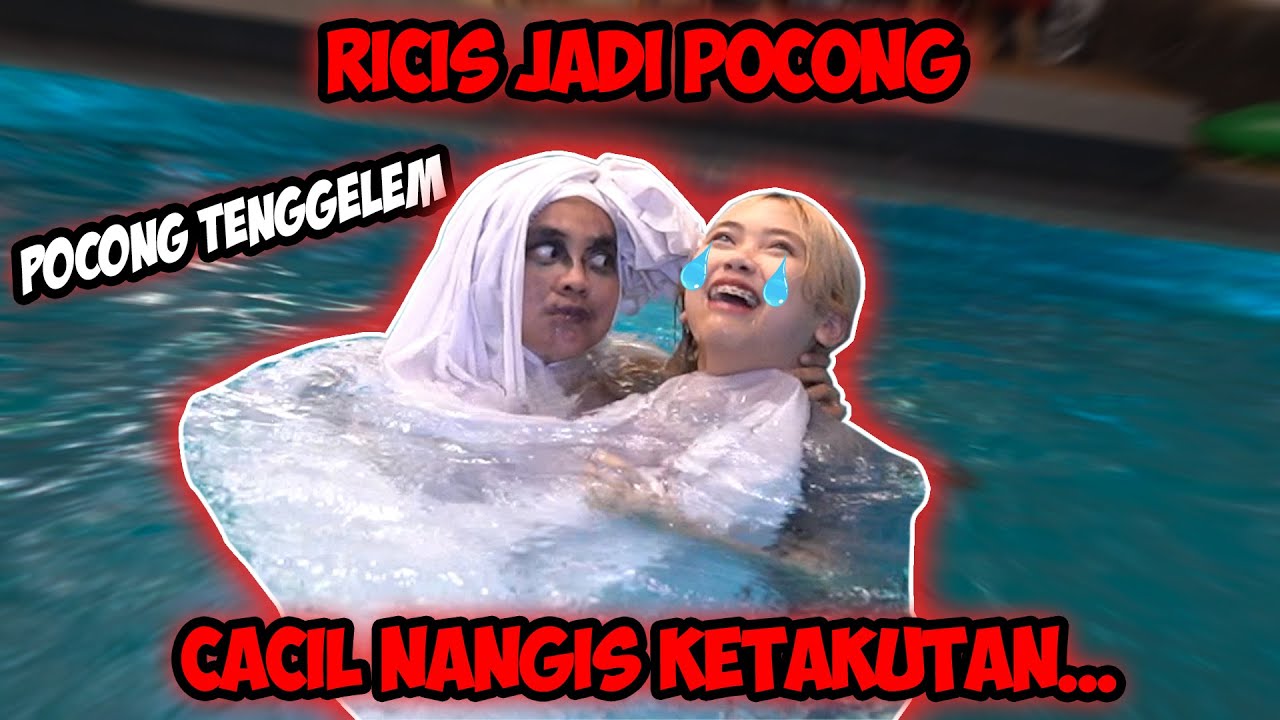 PERTAMA KALI RICIS JADI POCONG UNTUK CACIL TIKTOK. wkwk DIA NANGIS!! || 