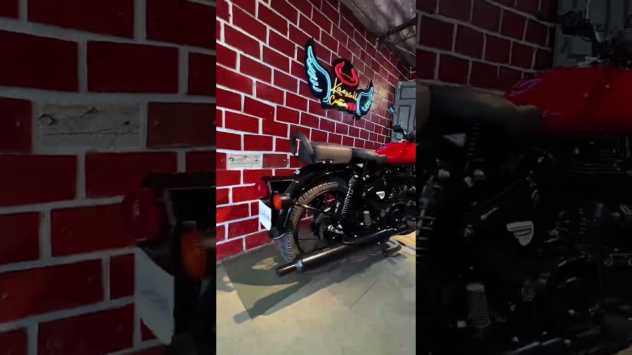 Royal Enfield Classic 500 Restored 🔧 | Full Transformation from Blue to Red & Black ❤️🔥 #Shorts