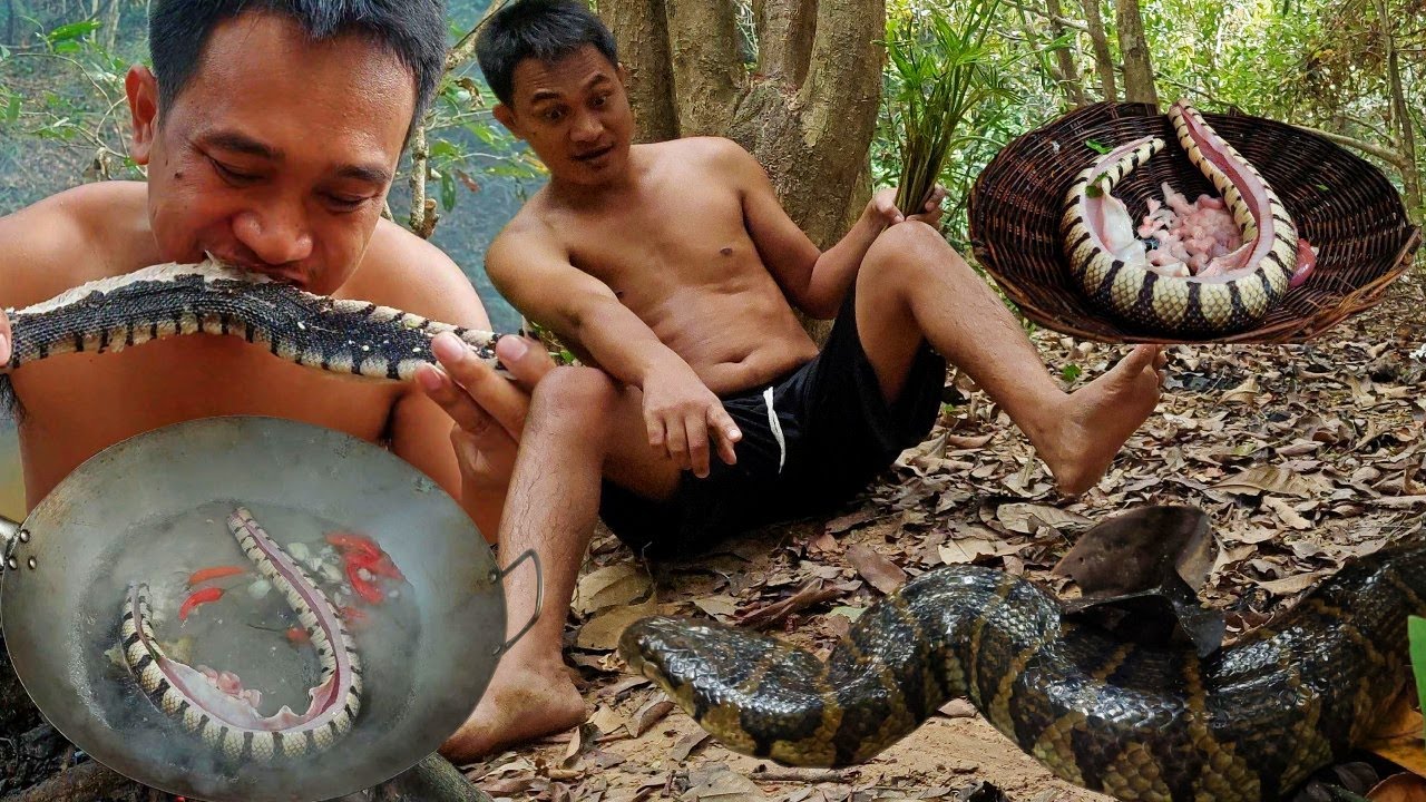 Pick Vegetable And Catch Snake For Food! Delicious Snake Soup Solo ...